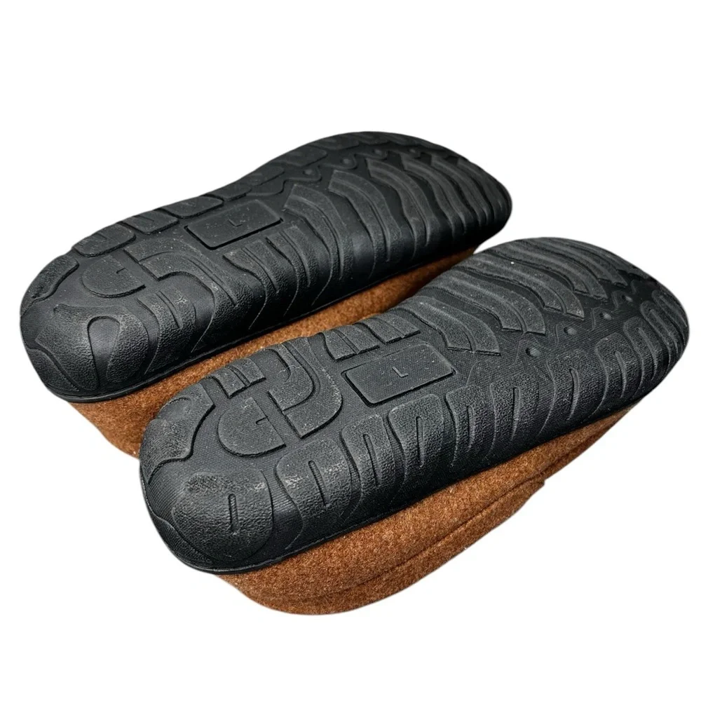 New Mens Brown House Slippers Brown Microsuede Moccasins Shoes Size Large 9-10